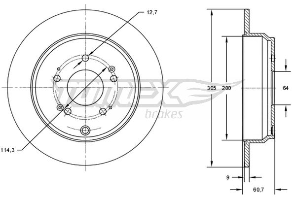 Brzdový kotúč TOMEX Brakes